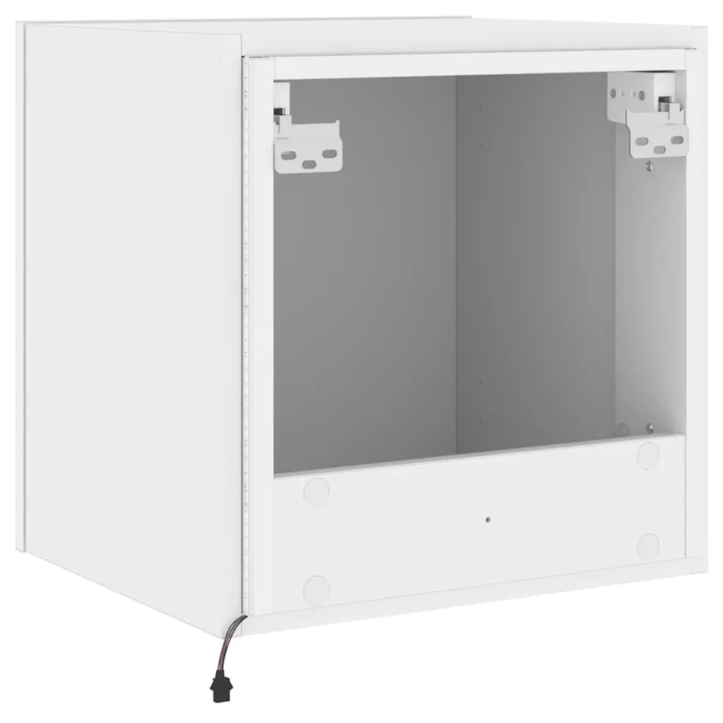 White Floating TV Cabinets with Customizable LED
