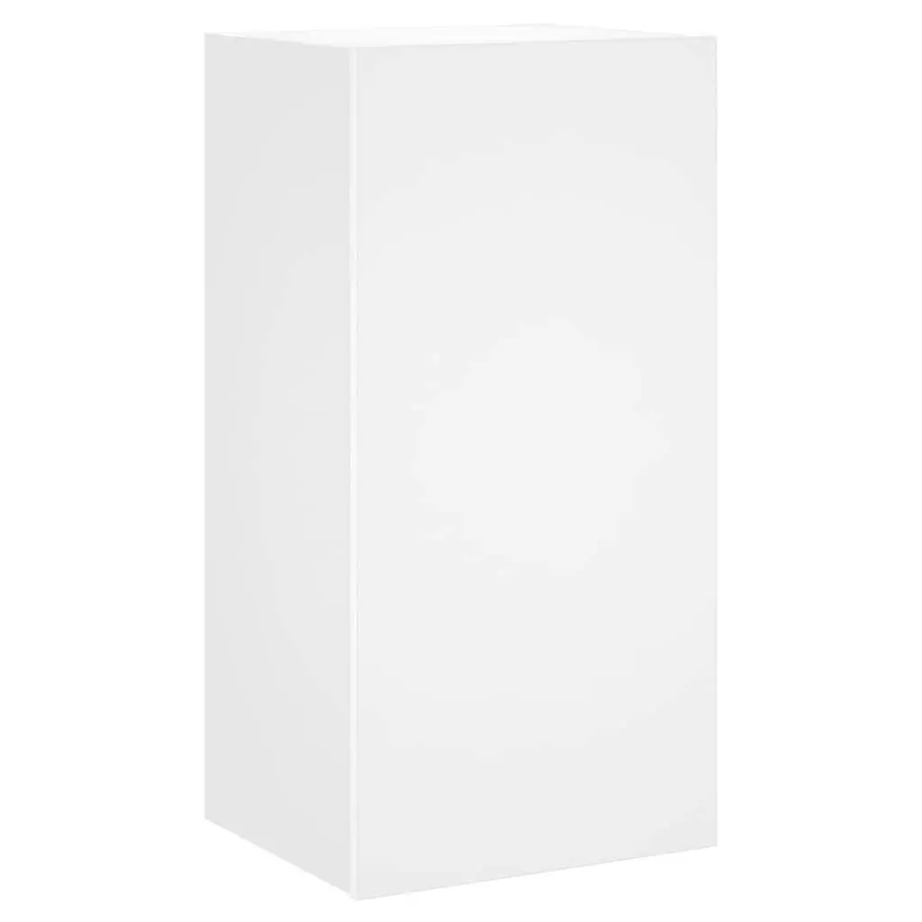 White Floating Media Unit with LED Lighting
