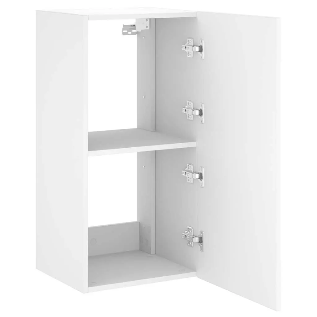 White Floating Media Unit with LED Lighting