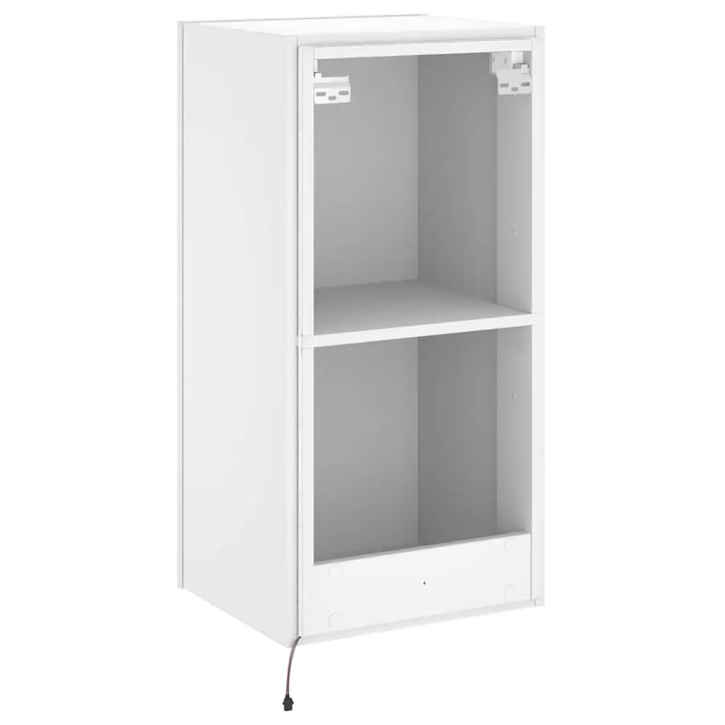 White Floating Media Unit with LED Lighting