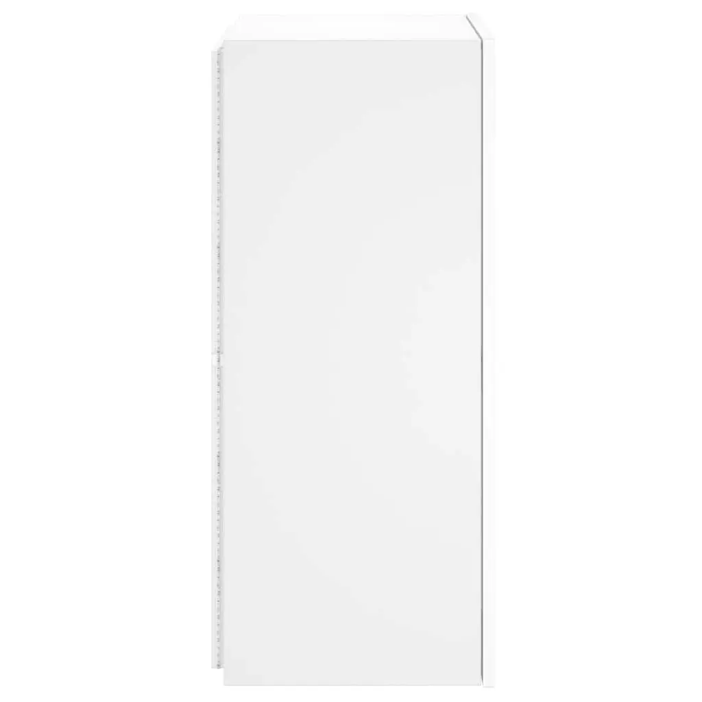 White Floating Media Unit with LED Lighting