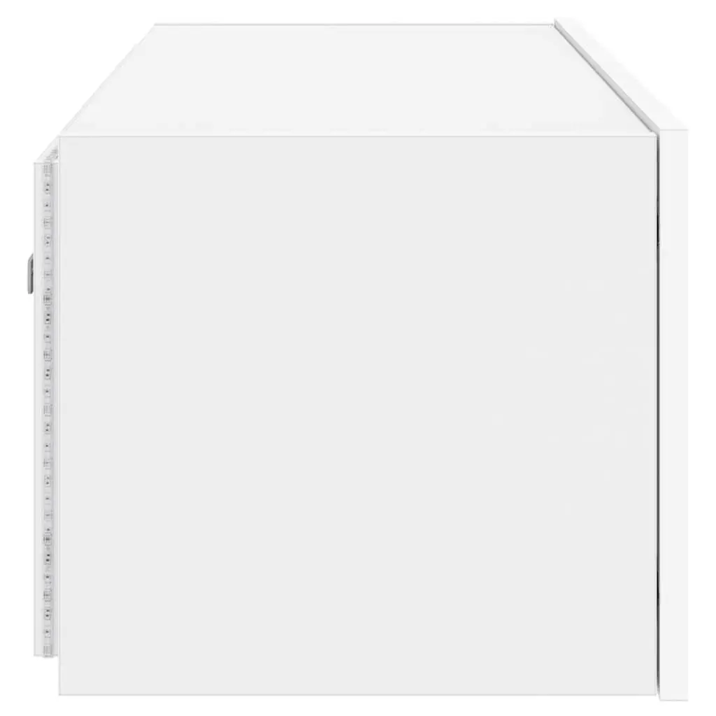 White TV Wall Cabinet 80x35x31cm with RGB LED Lights Floating Media Unit Storage
