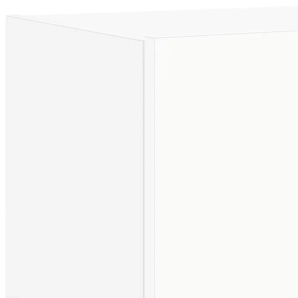 White TV Wall Cabinet 80x35x31cm with RGB LED Lights Floating Media Unit Storage