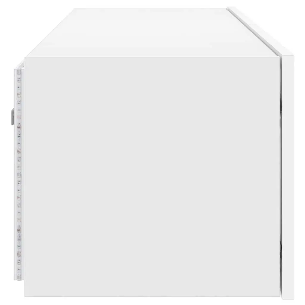 Wall-Mounted TV Cabinet White RGB LED Lights Storage Unit 100x35x31cm Engineered Wood