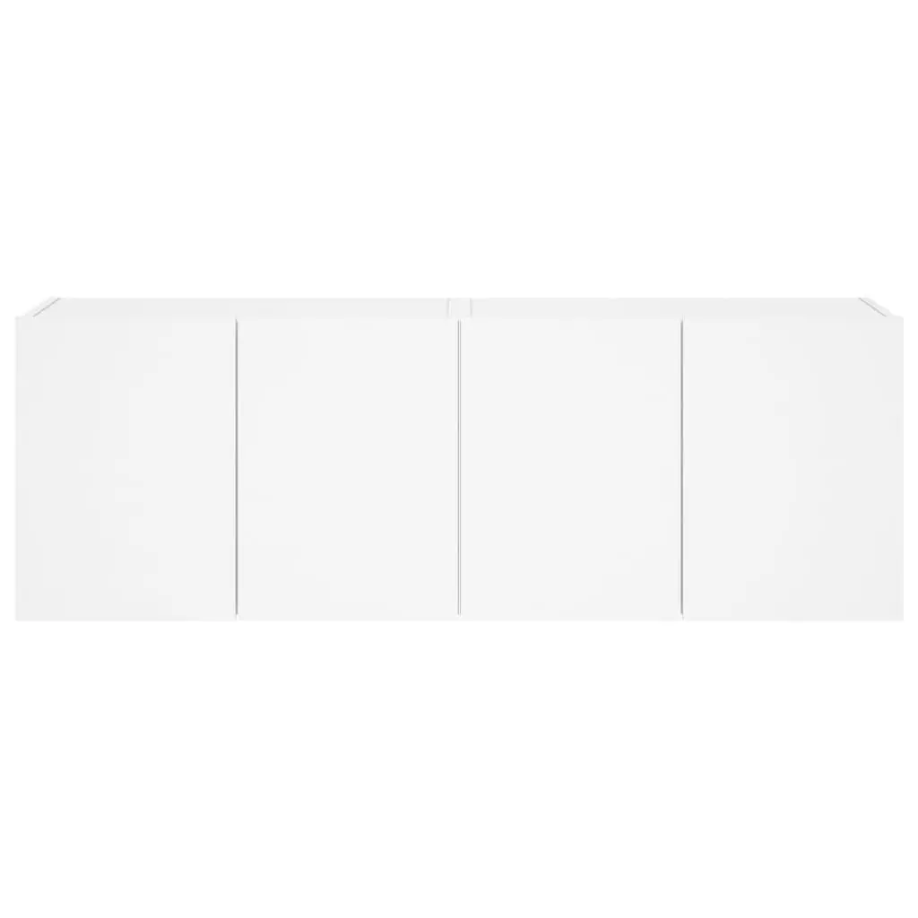 TV Wall Cabinets White 60 x 35 x 41 cm RGB LED Lights 2 pcs Floating Storage Unit
