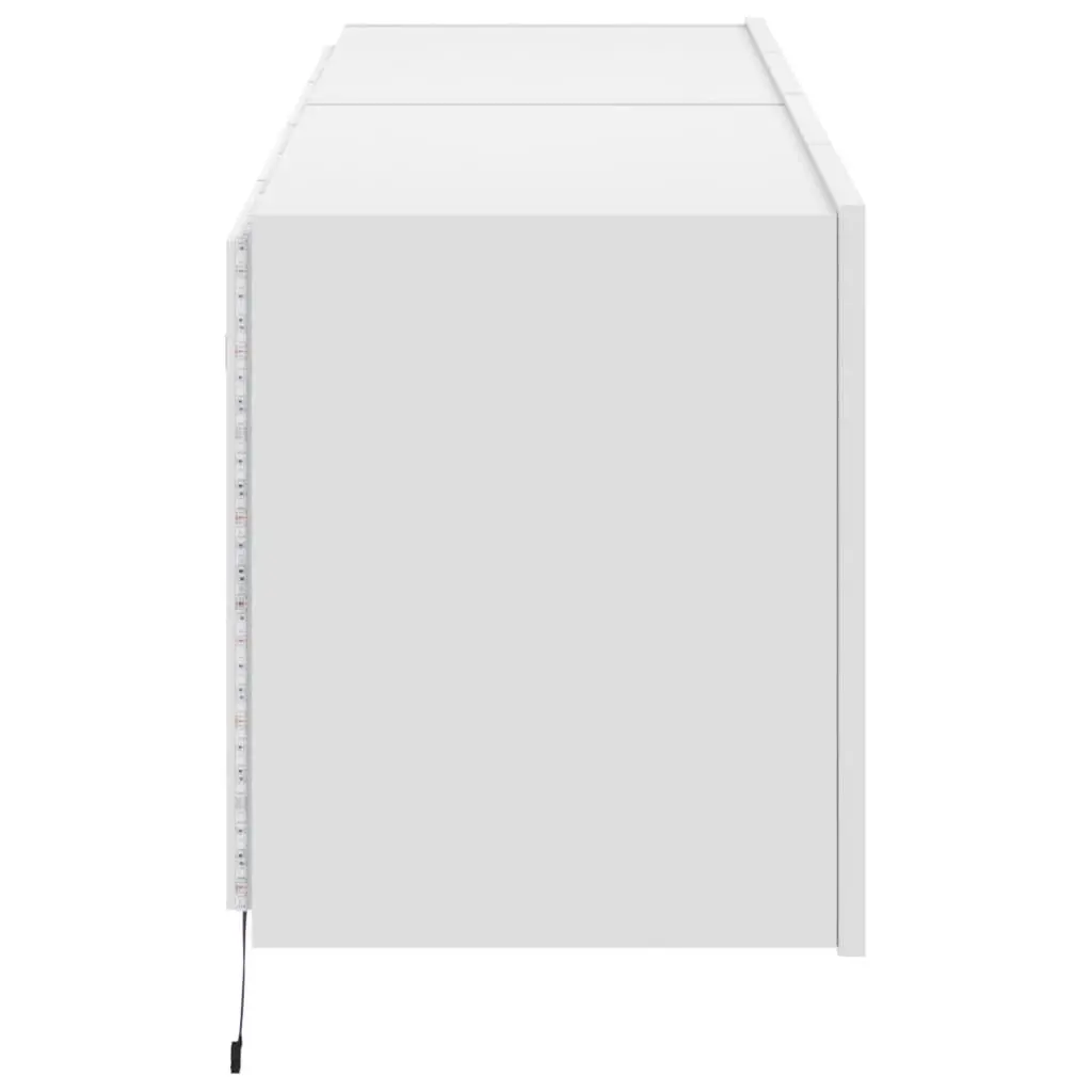 TV Wall Cabinets White 60 x 35 x 41 cm RGB LED Lights 2 pcs Floating Storage Unit