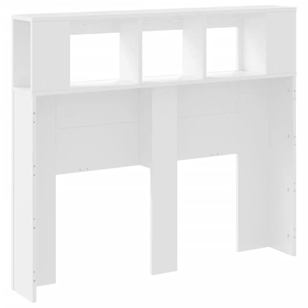LED Headboard White 120cm Engineered Wood RGB Lights Storage Display