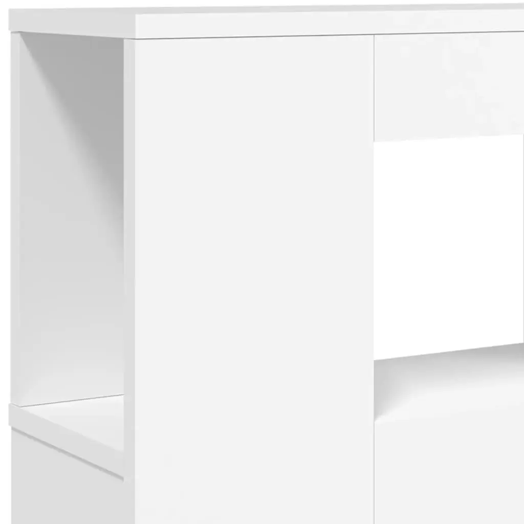 LED Headboard White 120cm Engineered Wood RGB Lights Storage Display
