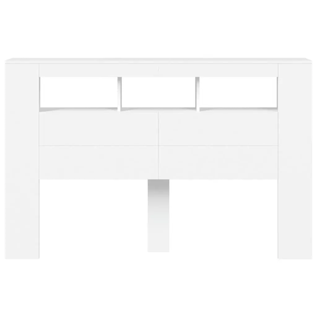 LED Headboard 160cm White Engineered Wood Modern Bedroom Furniture Stylish