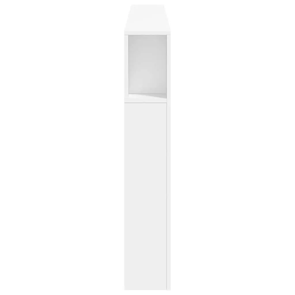 LED Headboard White 180cm Modern Bedroom Engineered Wood RGB Lights Storage Top