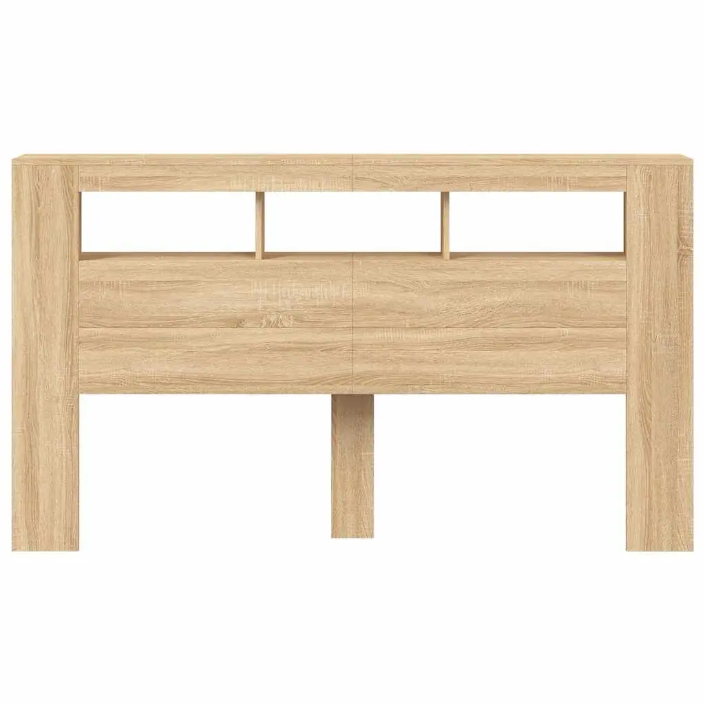 RGB LED Headboard Brown 180cm Engineered Wood Flat Top Surface for Bedroom Use