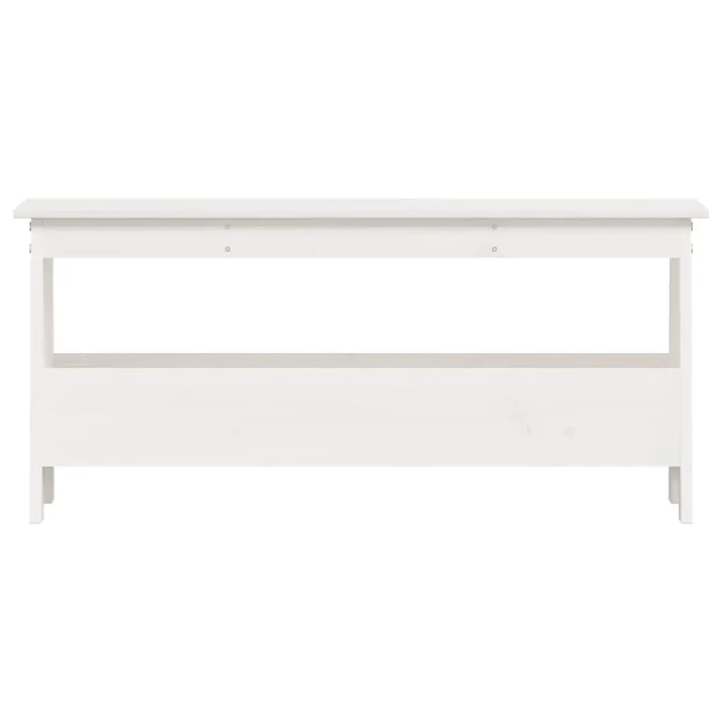 Wooden Hall Bench White 100x28x45 cm Storage Seating Pine Wood