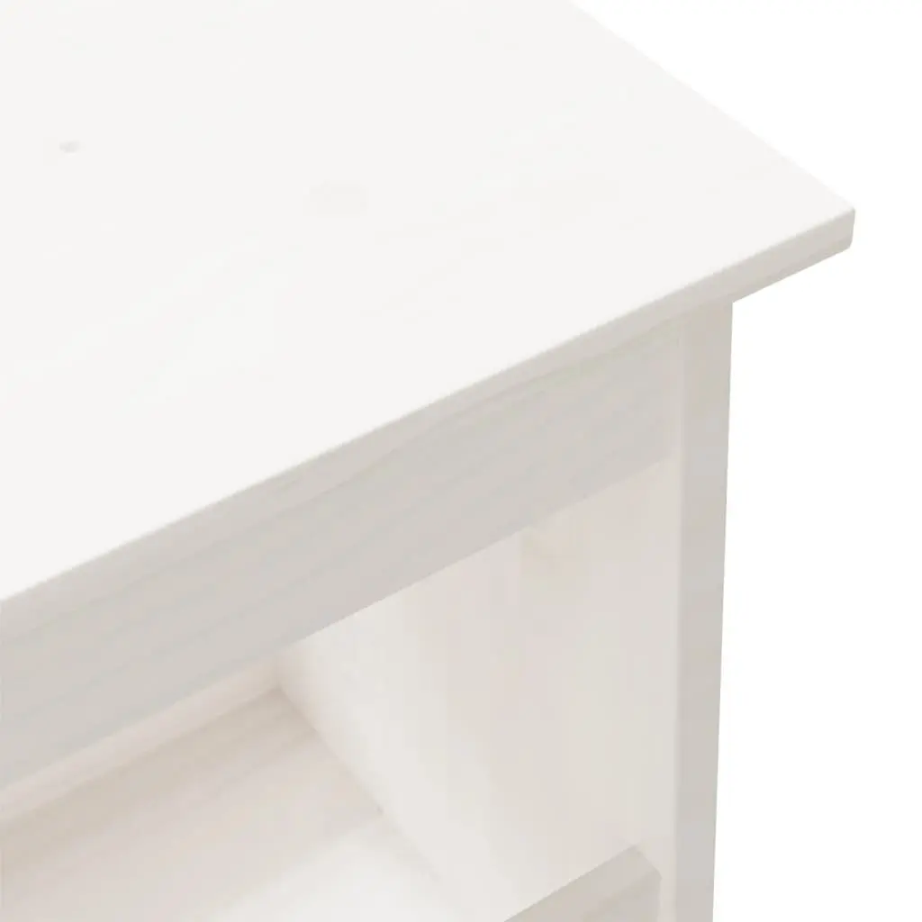Wooden Hall Bench White 100x28x45 cm Storage Seating Pine Wood