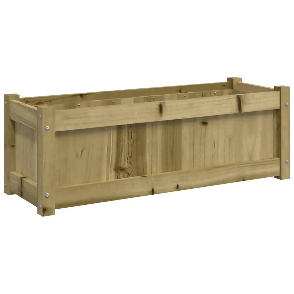 Wooden Garden Planters Brown 2 Piece Impregnated Pine Outdoor Patio Flower Pot Box