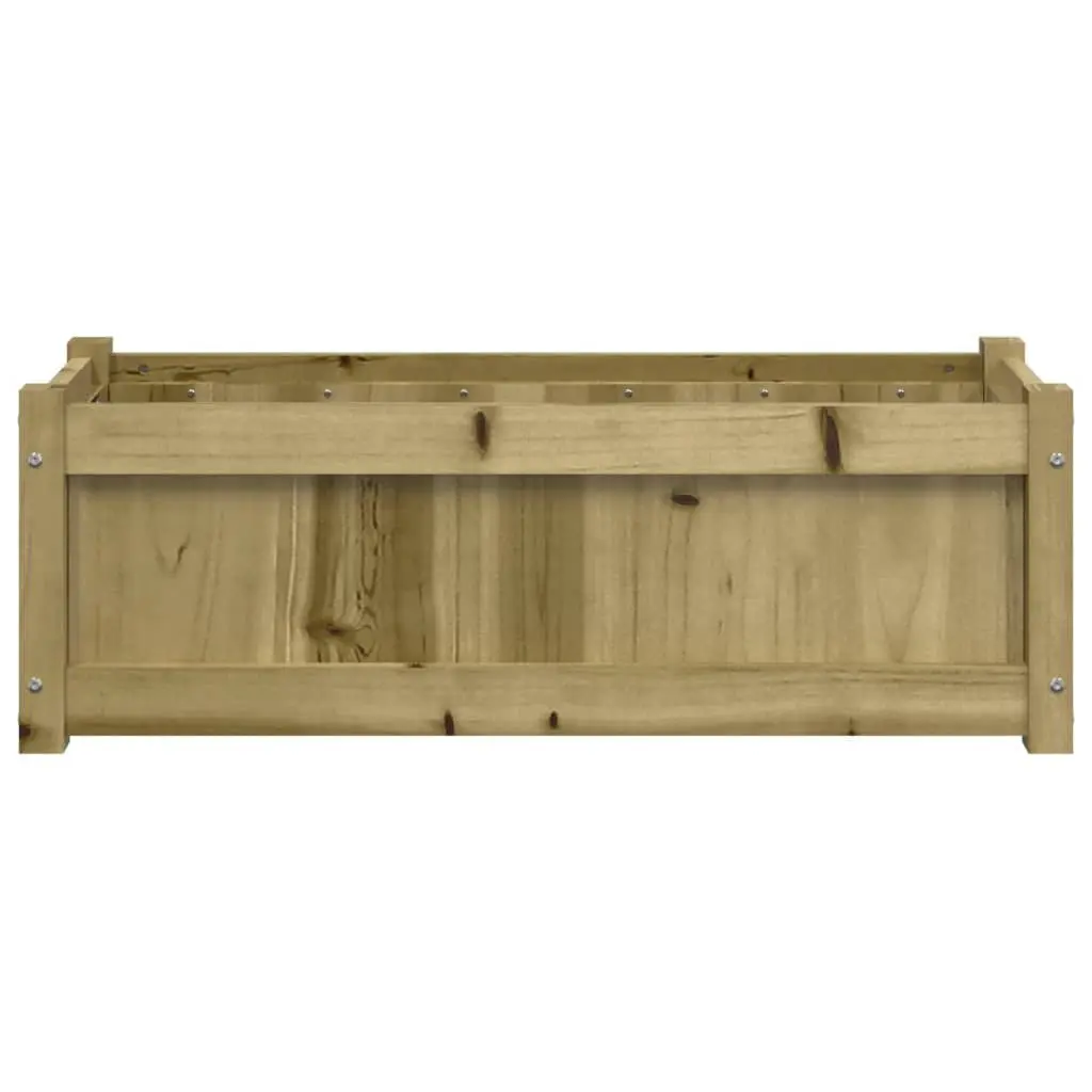 Wooden Garden Planters Brown 2 Piece Impregnated Pine Outdoor Patio Flower Pot Box