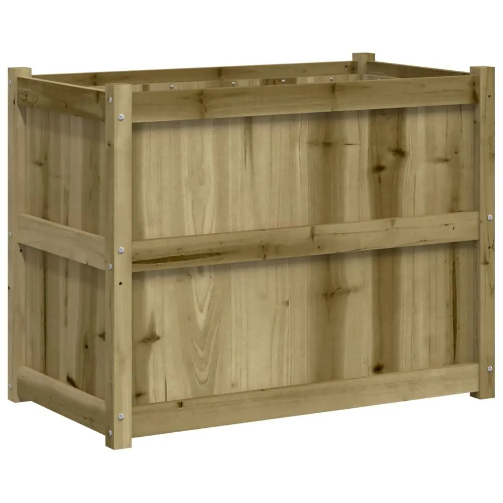 Garden Planter Box Brown 90x50x70cm Impregnated Pine Wood Outdoor Patio Flower