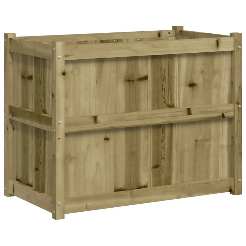 Garden Planter Box Brown 90x50x70cm Impregnated Pine Wood Outdoor Patio Flower