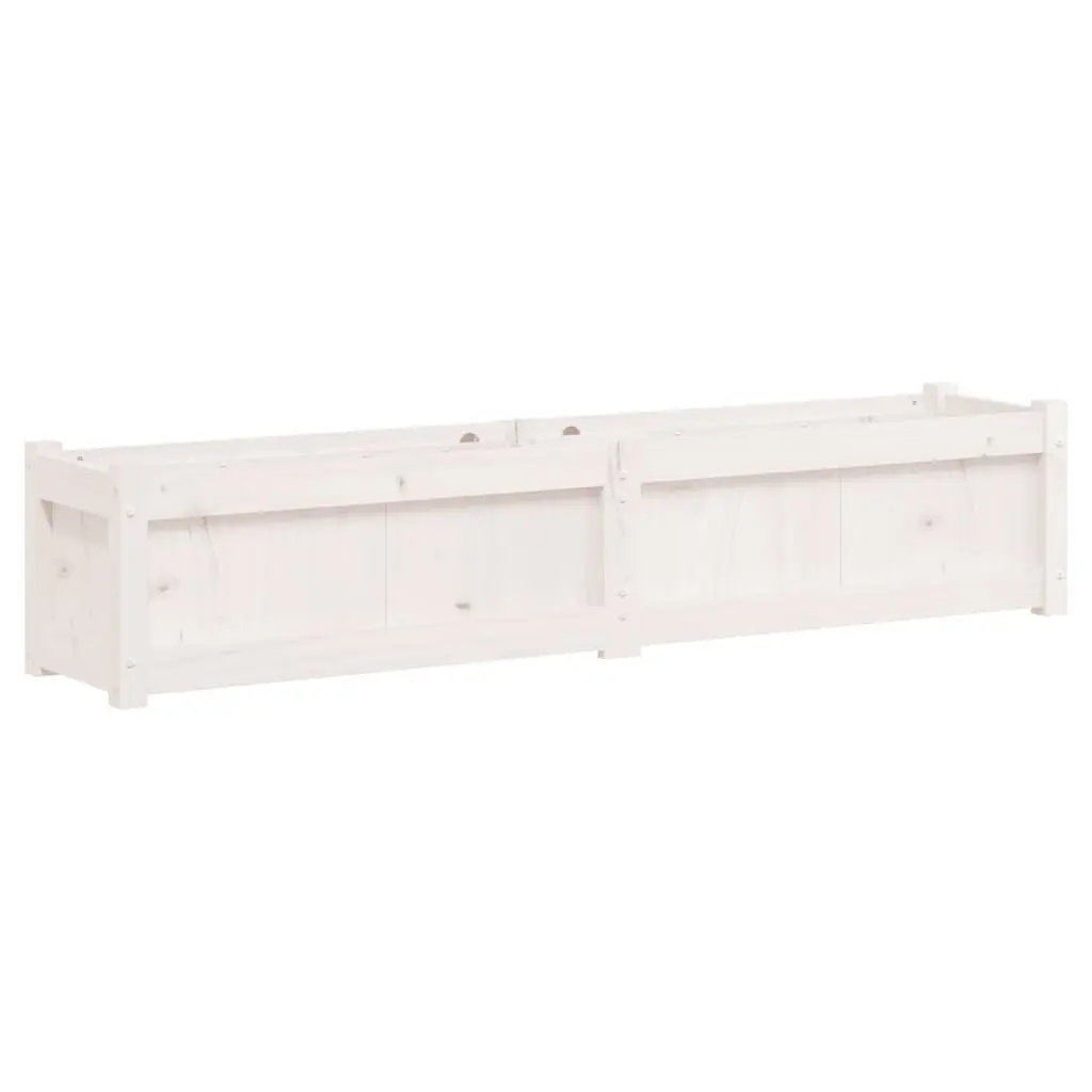 Wooden Garden Planters White 2 Piece Solid Pine Wood Outdoor Pots
