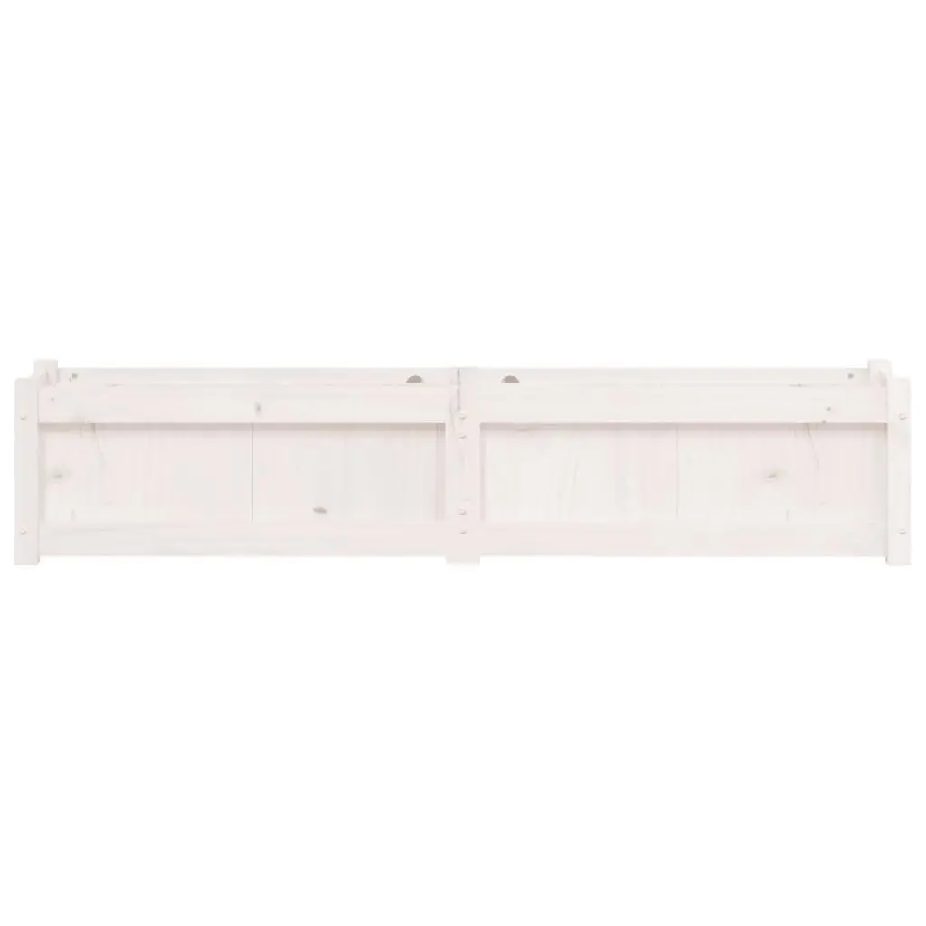 Wooden Garden Planters White 2 Piece Solid Pine Wood Outdoor Pots