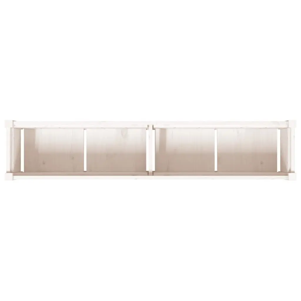 Wooden Garden Planters White 2 Piece Solid Pine Wood Outdoor Pots