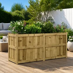 Wooden Garden Planter Box 150x50x70 cm Impregnated Pine Raised Bed Outdoor