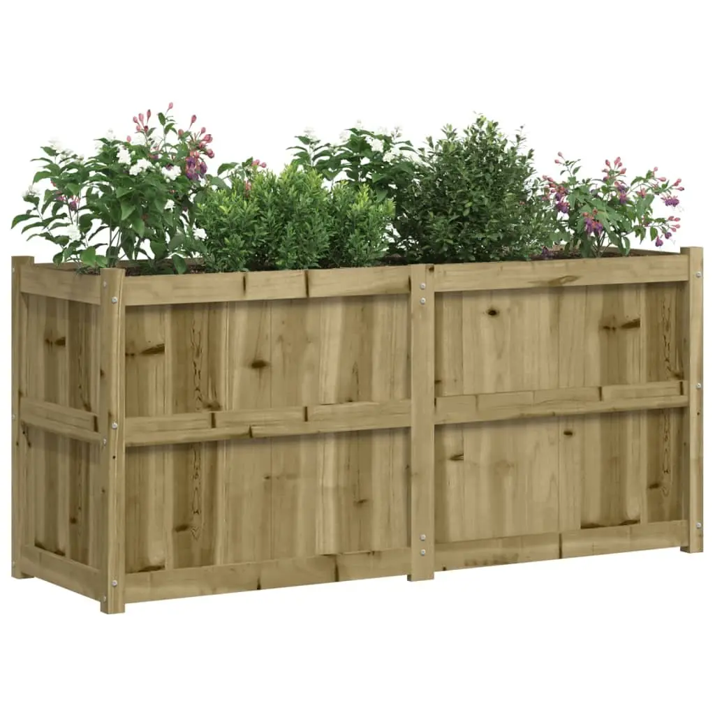 Wooden Planter Box Brown 150x50x70 cm Impregnated Pine Raised Bed Outdoor
