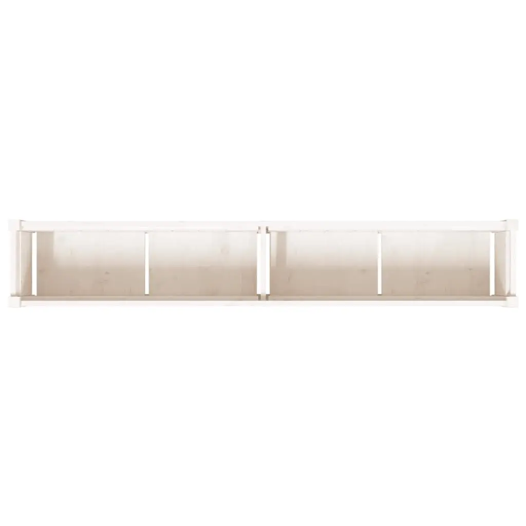 Wooden Garden Planters White 2 Pieces Solid Pine Wood Outdoor Patio Flower Pot