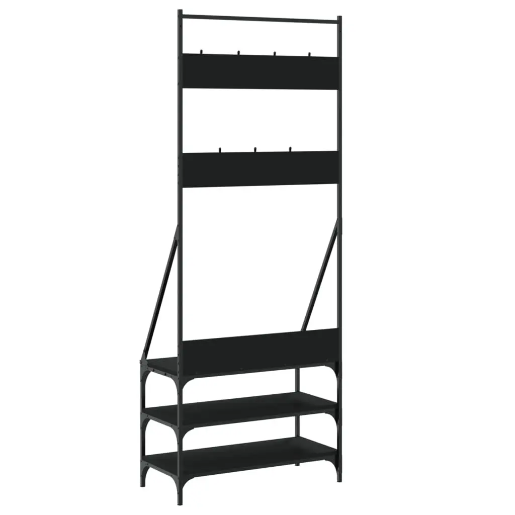 Clothes Rack Black 72x34x184 cm with Shoe Storage Organiser Garment Stand