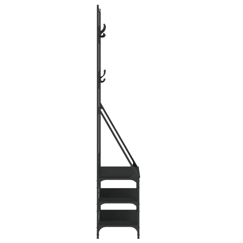 Clothes Rack Black 72x34x184 cm with Shoe Storage Organiser Garment Stand