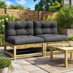 Compact Outdoor Sectional Sofa Set – 2 Pieces, Cushions Included