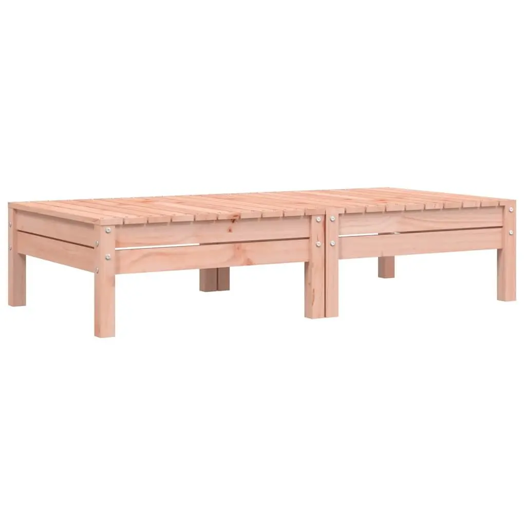 Outdoor Footstools with Cushions Set of 2 Garden Patio Ottoman Wooden Seating