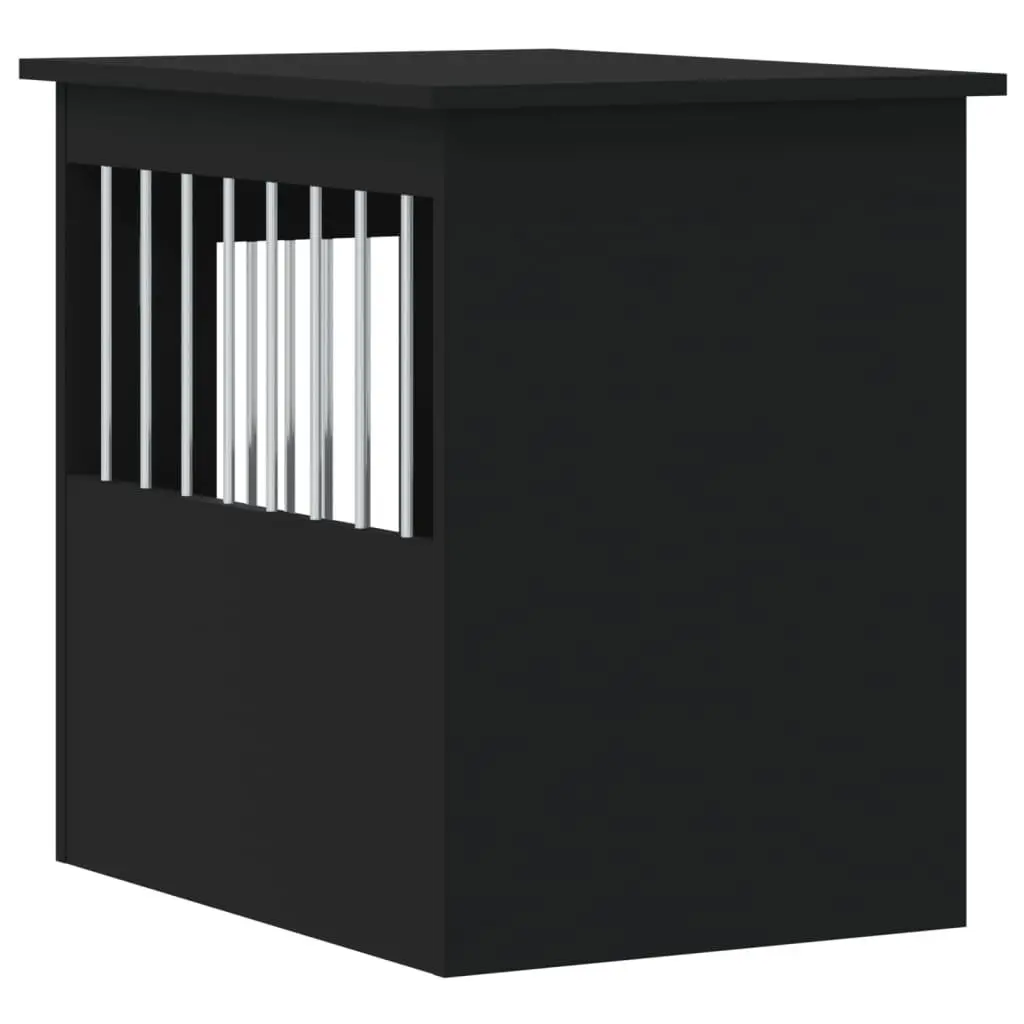 Dog Crate Furniture End Table Black 45x62x59cm Steel Wire Engineered Wood