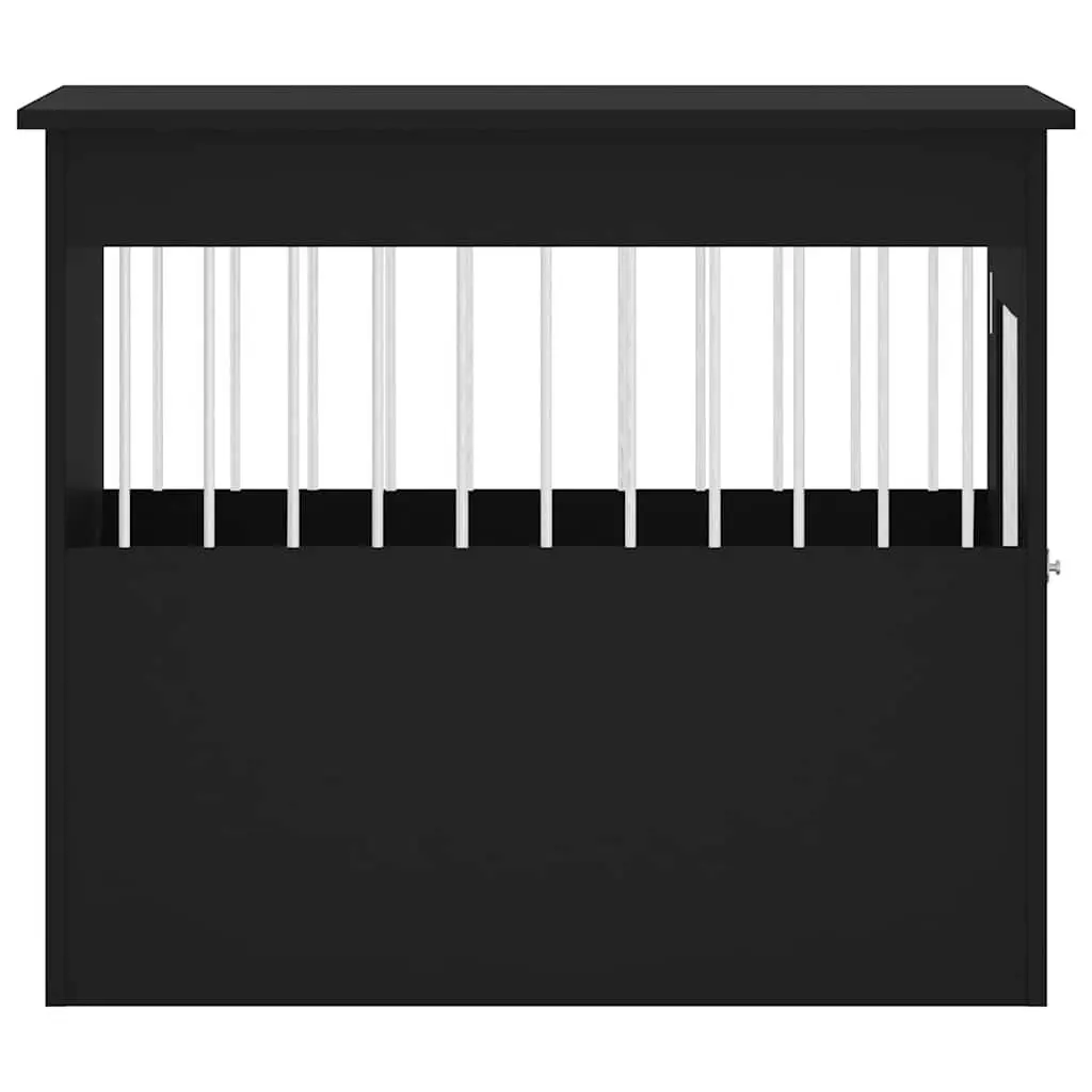 Dog Crate Furniture End Table 55x80x68cm Black Steel Wire Engineered Wood Kennel
