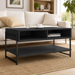 Black Coffee Table with Ample Storage Space