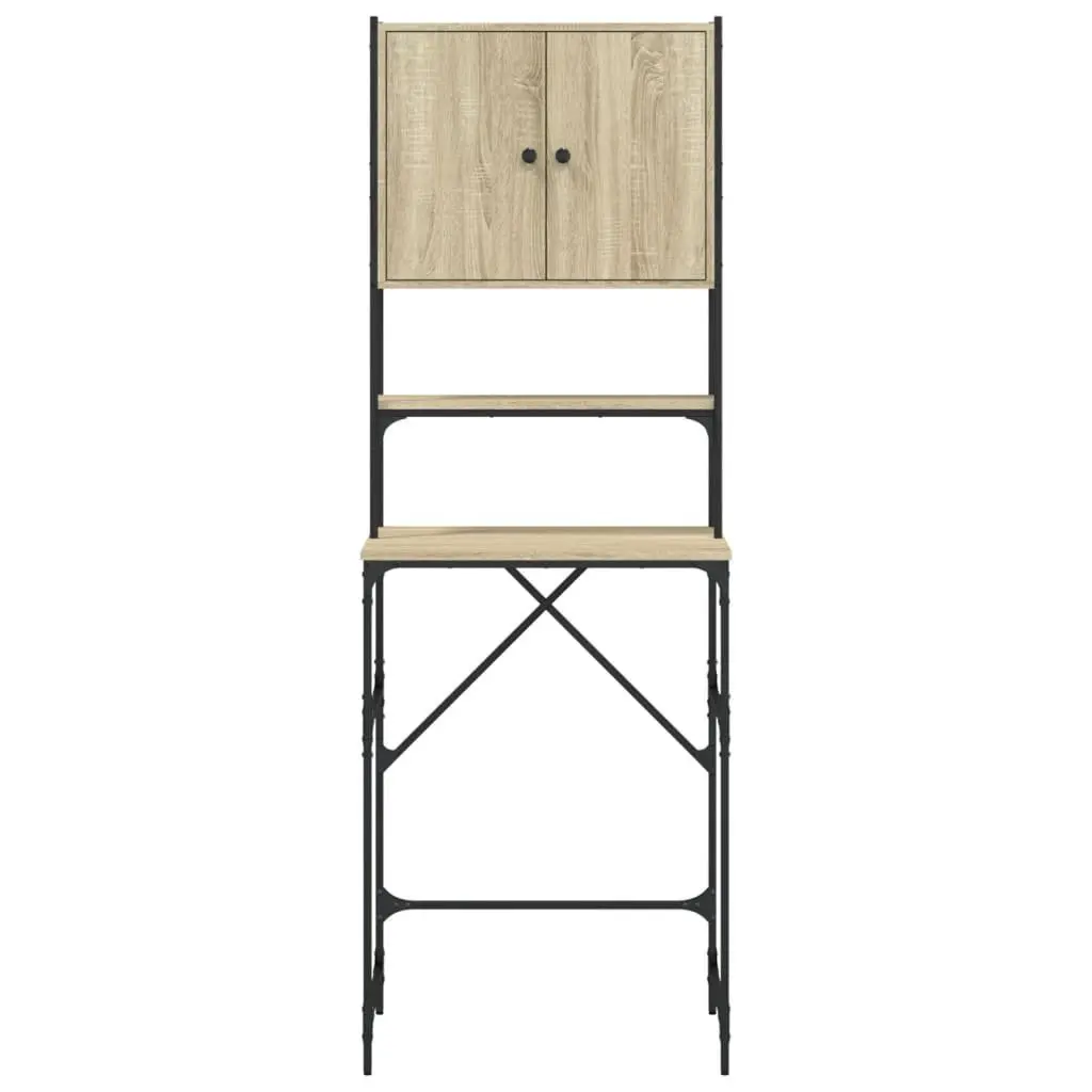 Washing Machine Cabinet Sonoma Oak Engineered Wood Bathroom Storage Organiser