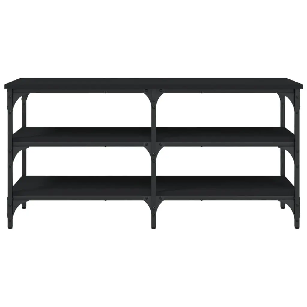 Shoe Bench Black 100x38.5x49cm 3-Tier Shelves Storage Hallway Entryway Organiser