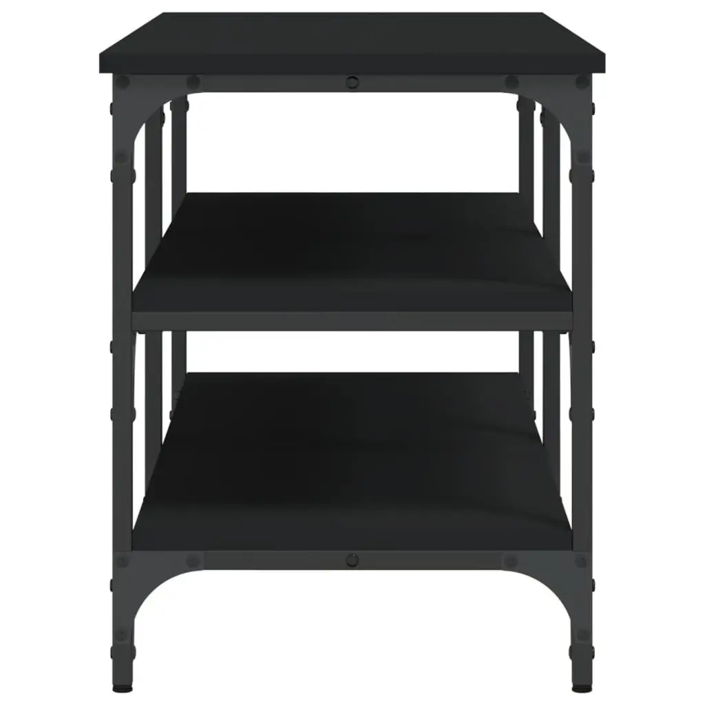 Shoe Bench Black 100x38.5x49cm 3-Tier Shelves Storage Hallway Entryway Organiser