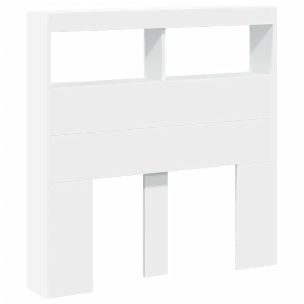 White Headboard Cabinet with RGB Lighting 100cm
