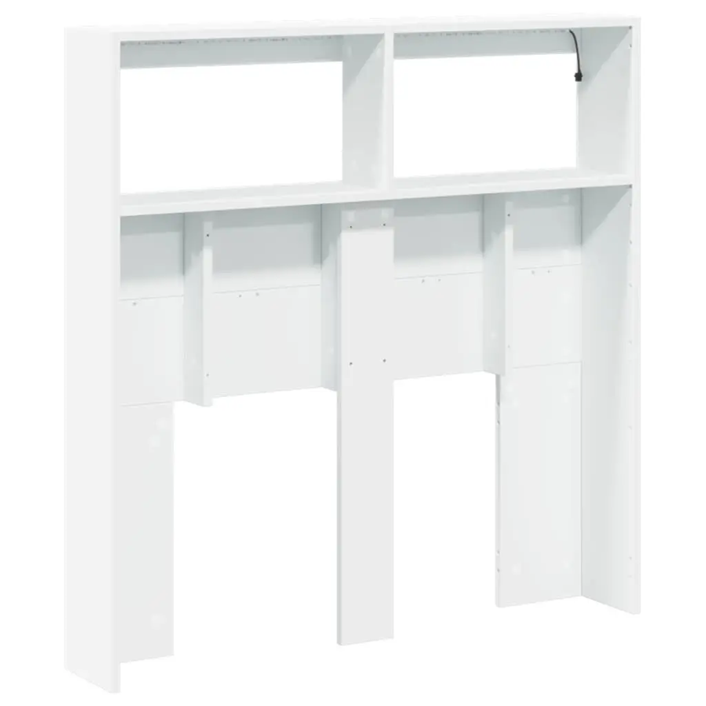 White Headboard Cabinet with RGB Lighting 100cm