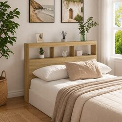 RGB LED Headboard Cabinet with Ample Storage 140cm