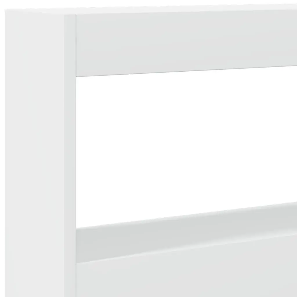 Headboard Cabinet with LED Lights White 160x17x102 cm Bedroom Storage