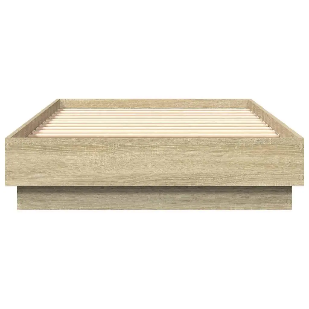 Bed Frame Sonoma Oak 90x190 cm Slatted Base Engineered Wood