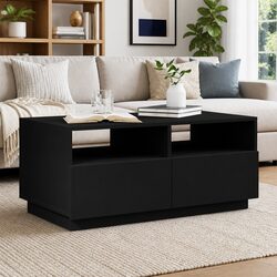 Black Coffee Table with LED Lights