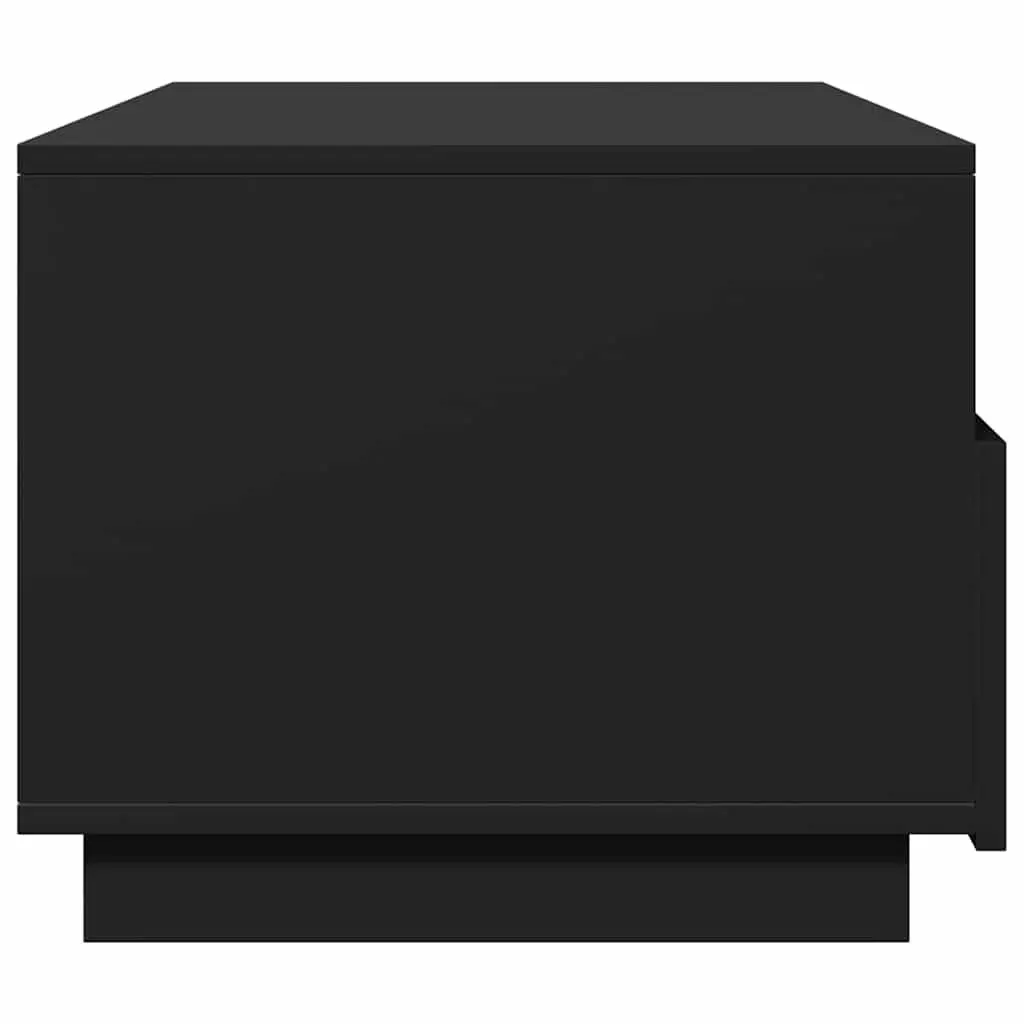 Coffee Table Black Modern with RGB LED Lights