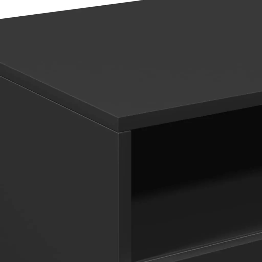 Coffee Table Black Modern with RGB LED Lights
