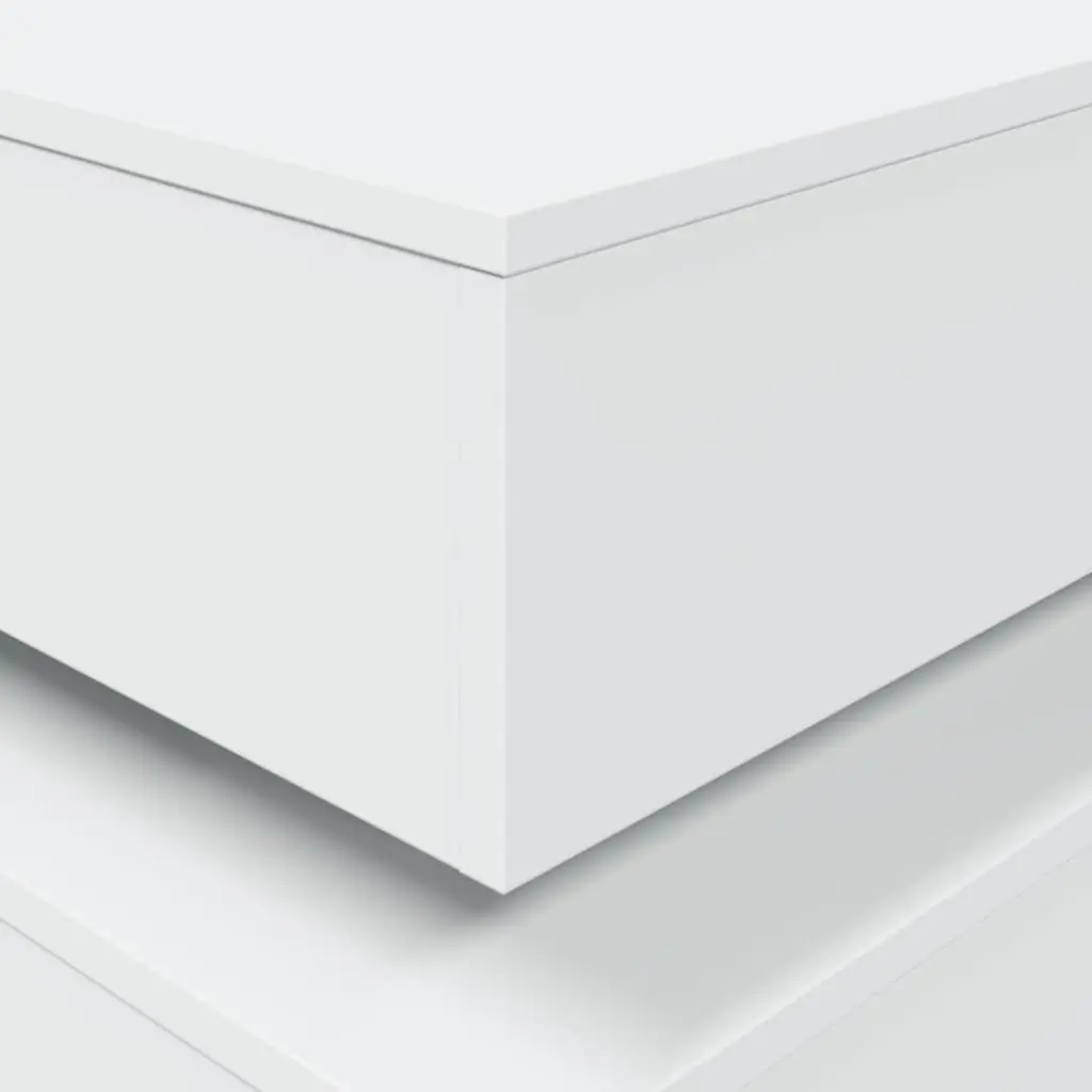 Coffee Table White 50L x 50W x 40H cm Modern with RGB LED Lights
