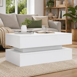 Compact RGB LED Coffee Table - Modern Design