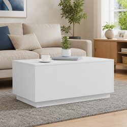 Contemporary RGB LED Coffee Table - White