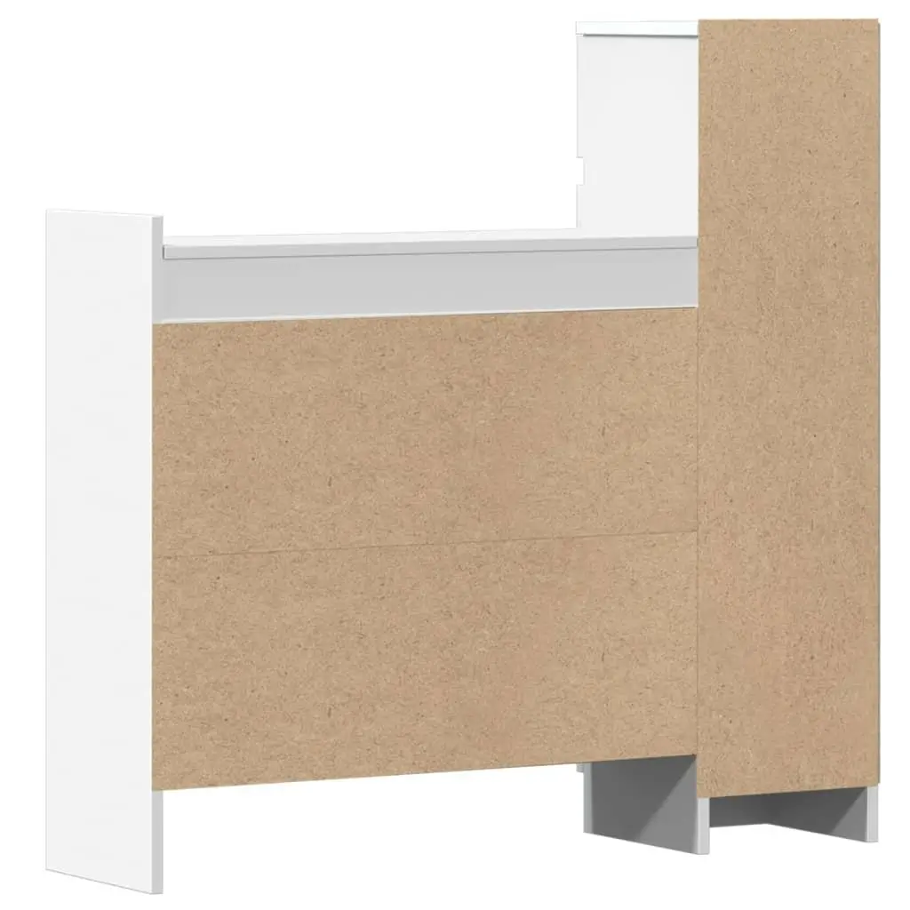 Shoe Cabinet White 100.5x28x100 cm Storage Organiser Cupboard with Drawer and Shelves
