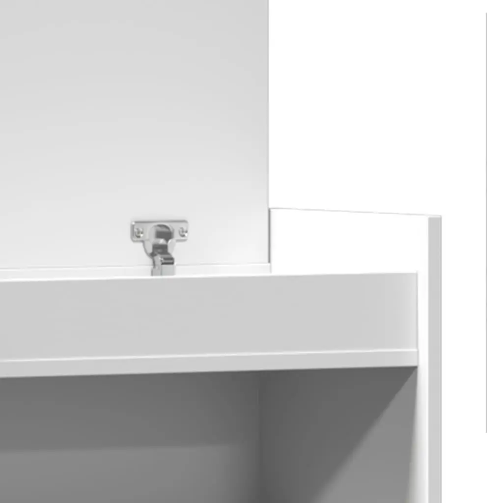 Shoe Cabinet White 100.5x28x100 cm Storage Organiser Cupboard with Drawer and Shelves